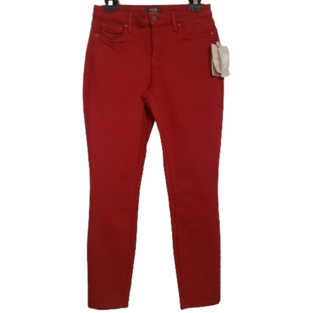 NYDJ for Chico's Flawless Contour Skinny Ankle jean Enamel Red size 4 NWT